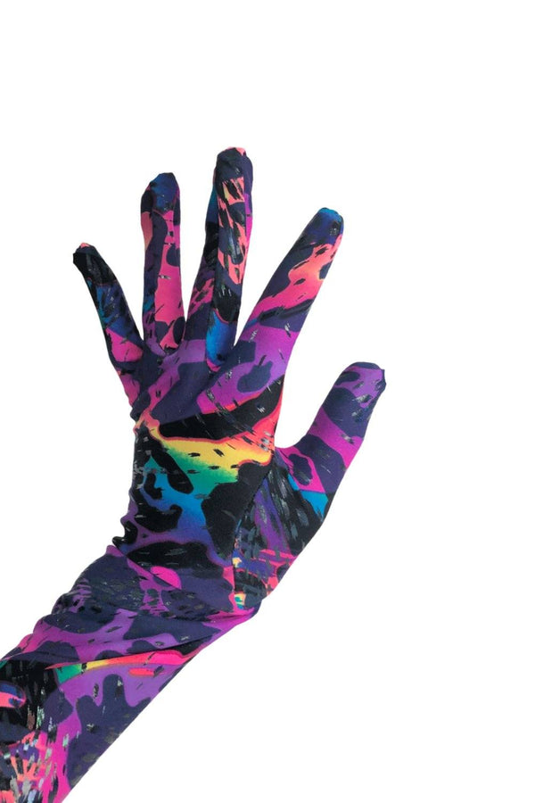 Rainbow Leopard Print Gloves - 8
