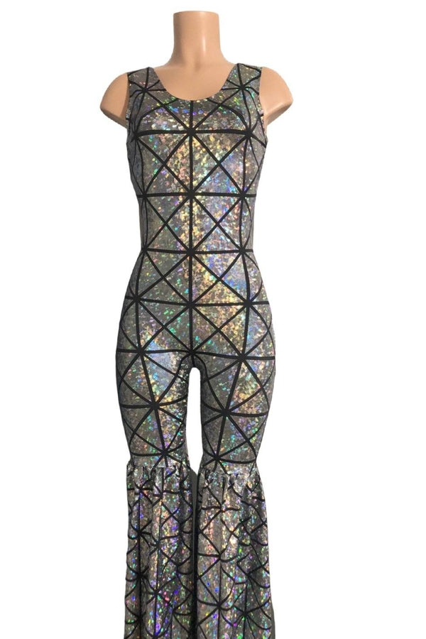 Silver Holographic Twist Back Stilting Costume - 5