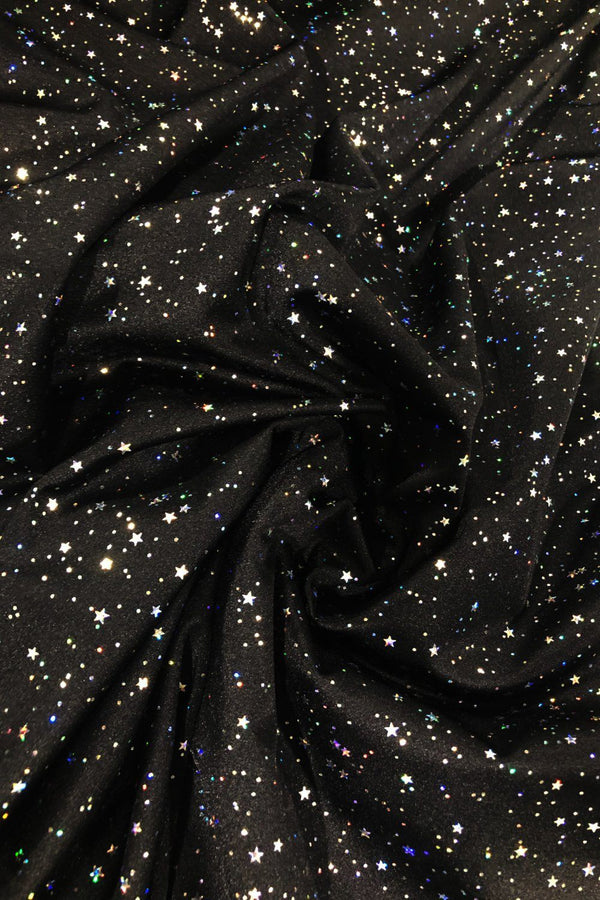 Star Noir Holographic Spandex Fabric - 3
