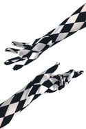 Black And White Diamond Print Gloves - 6