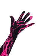 UV Glow Neon Pink Lightning Gloves - 5