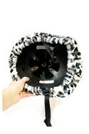 Snow Leopard Minky Roller Derby Helmet Cover (Cover Only) - 4