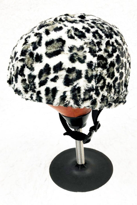 Snow Leopard Minky Roller Derby Helmet Cover (Cover Only) - Coquetry Clothing