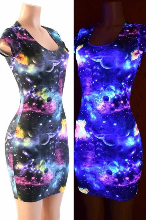 UV Glow Galaxy Dress - Coquetry Clothing