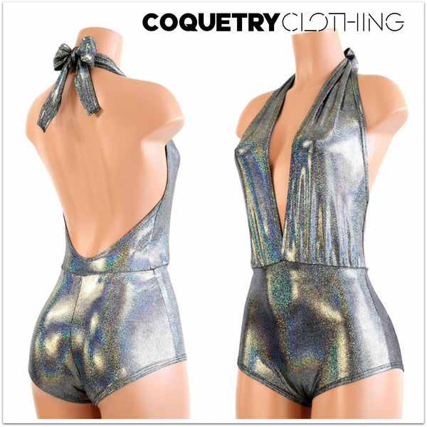 "Josie" Romper in Silver Holographic - 6