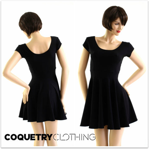 Black Zen Soft Knit Skater Dress - Coquetry Clothing