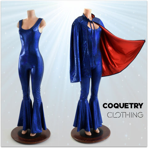 Cape & Flared Catsuit Set - Coquetry Clothing