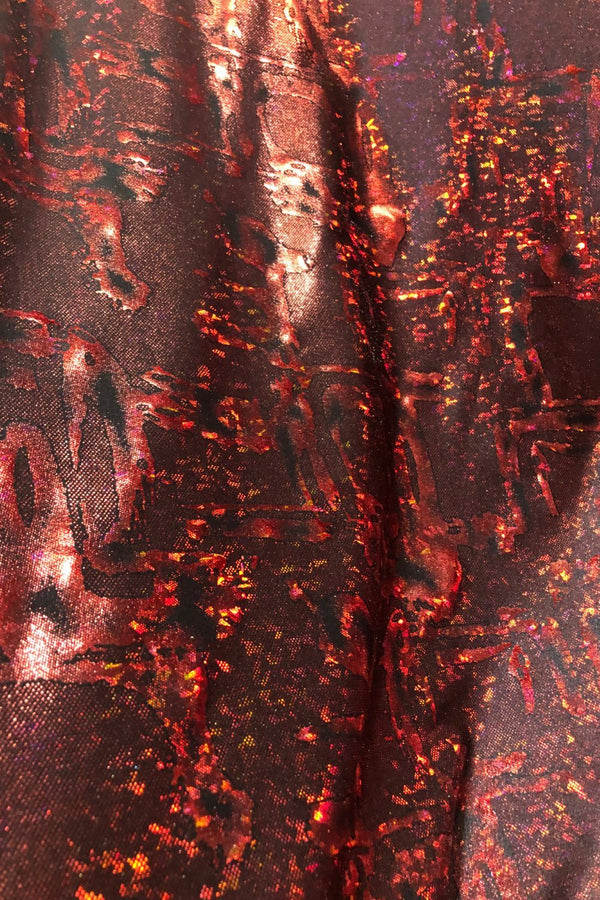 Primeval Red Spandex Fabric - 1
