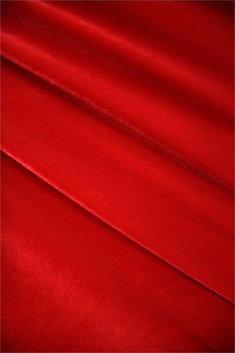 Red Stretch Velvet Fabric - Coquetry Clothing