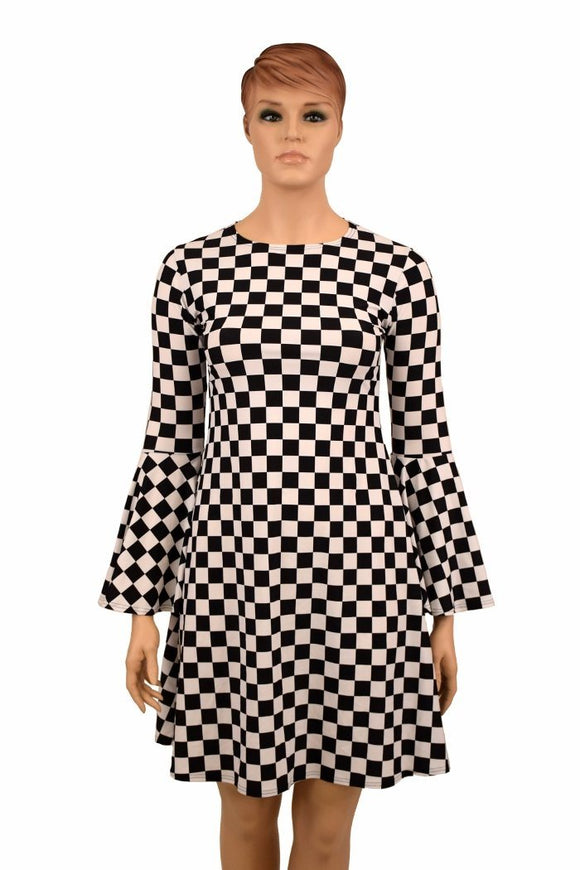 A - Line Black & White Mod Dress - Coquetry Clothing
