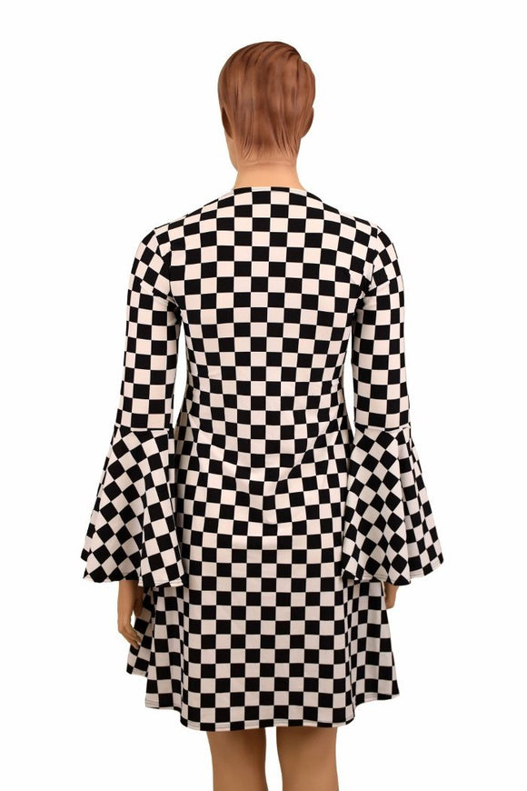 A - Line Black & White Mod Dress - Coquetry Clothing