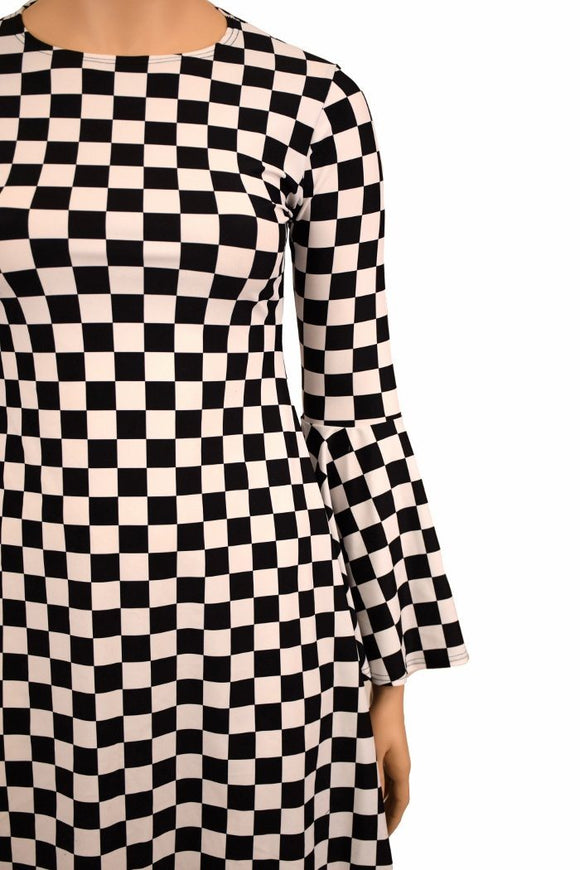 A - Line Black & White Mod Dress - Coquetry Clothing