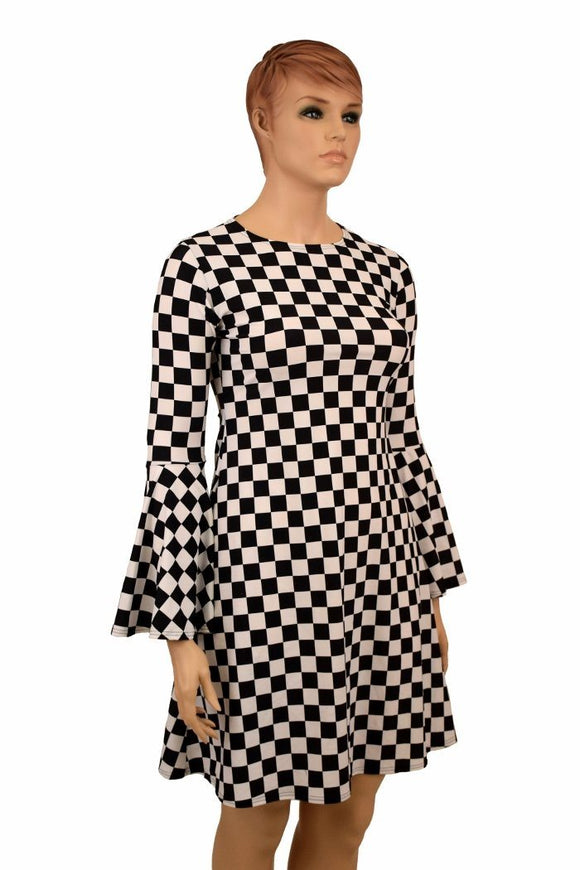 A - Line Black & White Mod Dress - Coquetry Clothing