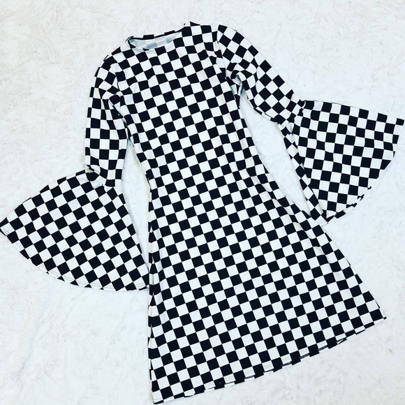 A - Line Black & White Mod Dress - Coquetry Clothing