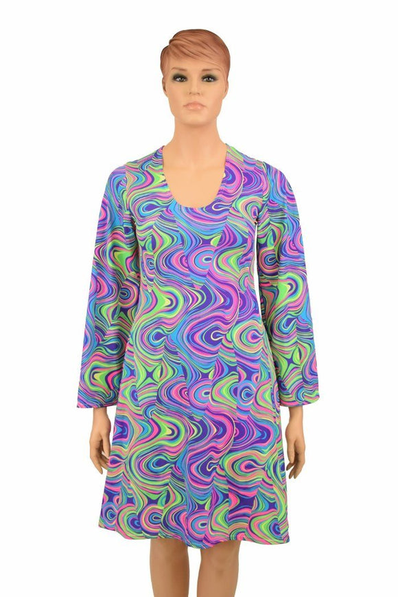 A - Line Glow Worm Dress - Coquetry Clothing
