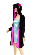 A Line Minky Coat with Kitty Ears - 3