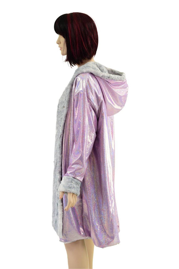 A Line Minky Faux Fur Coat with Kitty Ears - Coquetry Clothing