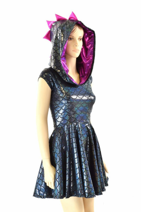 Black & Pink Dragon Skater Dress - Coquetry Clothing