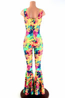 Acid Splash Bell Bottom Flare Catsuit - Coquetry Clothing