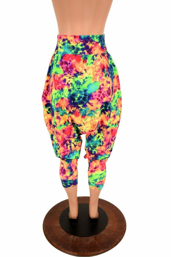 Acid Splash Drop Crotch Harem Pants with Pockets - Coquetry Clothing