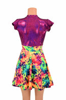 Acid Splash & Fuchsia Skater Dress - Coquetry Clothing