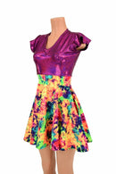 Acid Splash & Fuchsia Skater Dress - Coquetry Clothing