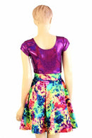 Acid Splash & Fuchsia Skater Dress - Coquetry Clothing