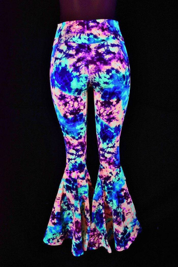 Acid Splash High Waist Bell Bottom Flares - Coquetry Clothing