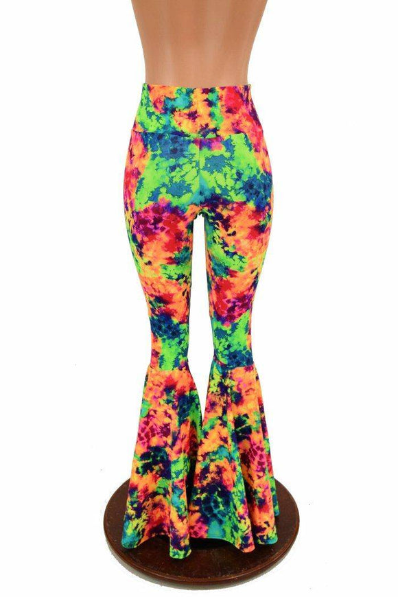 Acid Splash High Waist Bell Bottom Flares - Coquetry Clothing