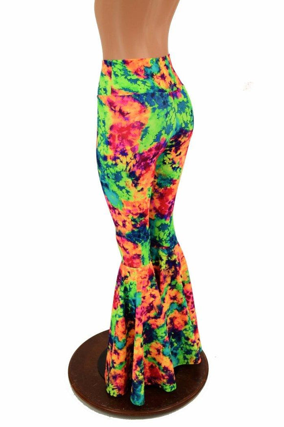 Acid Splash High Waist Bell Bottom Flares - Coquetry Clothing