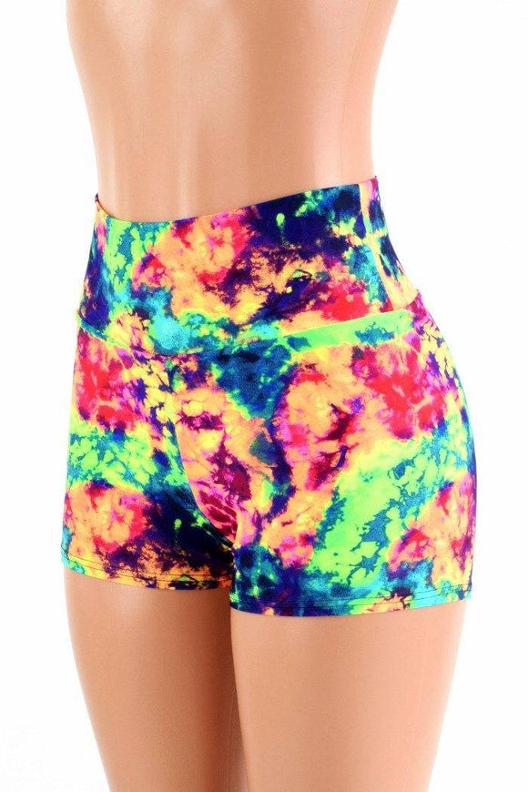 Acid Splash High Waist Shorts - Coquetry Clothing