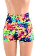 Acid Splash High Waist Shorts - Coquetry Clothing