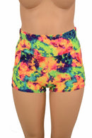 Acid Splash High Waist Shorts with Pockets - Coquetry Clothing