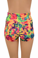 Acid Splash High Waist Shorts with Pockets - Coquetry Clothing