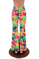 Acid Splash High Waist Solar Flares with Back Pockets - Coquetry Clothing