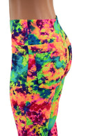 Acid Splash High Waist Solar Flares with Back Pockets - Coquetry Clothing