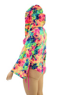 Acid Splash Hooded Romper with Lace Up Hips - Coquetry Clothing