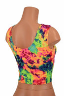 Acid Splash Lace Up Crop Tank - Coquetry Clothing