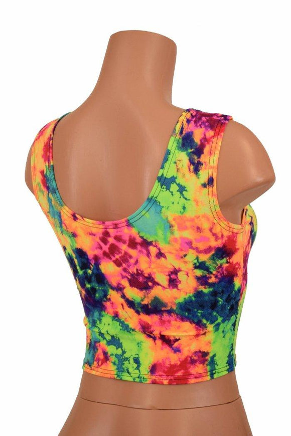 Acid Splash Lace Up Crop Tank - Coquetry Clothing