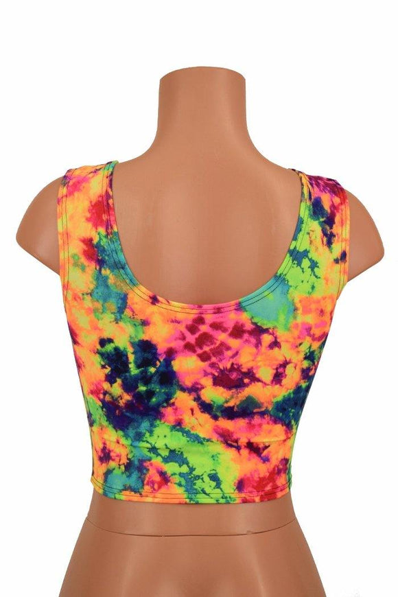 Acid Splash Lace Up Crop Tank - Coquetry Clothing