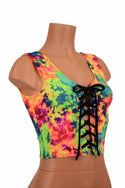 Acid Splash Lace Up Crop Tank - 3