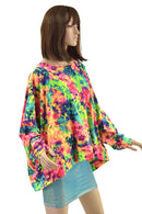 Acid Splash Long Sleeve Pullover Poncho - Coquetry Clothing