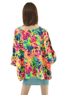 Acid Splash Long Sleeve Pullover Poncho - Coquetry Clothing