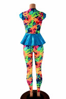 Acid Splash Peplum & Leggings Set - Coquetry Clothing