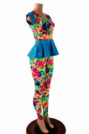 Acid Splash Peplum & Leggings Set - Coquetry Clothing