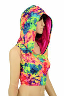 Acid Splash Racerback Crop Hoodie - Coquetry Clothing
