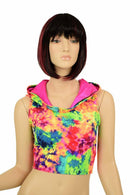 Acid Splash Racerback Crop Hoodie - Coquetry Clothing