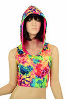 Acid Splash Racerback Crop Hoodie - Coquetry Clothing