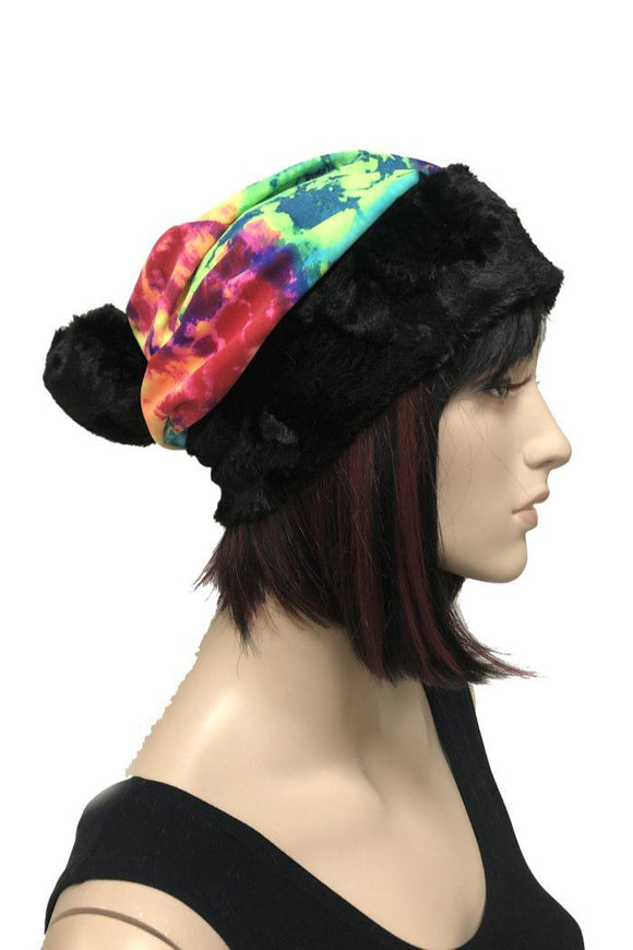 Acid Splash Sabeanie with Minky Trim - Coquetry Clothing