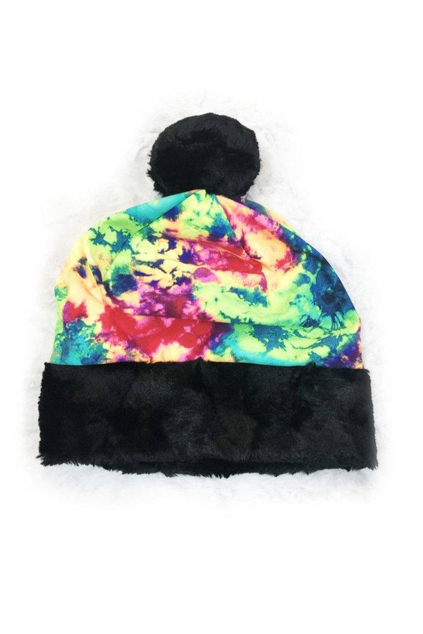 Acid Splash Sabeanie with Minky Trim - 4